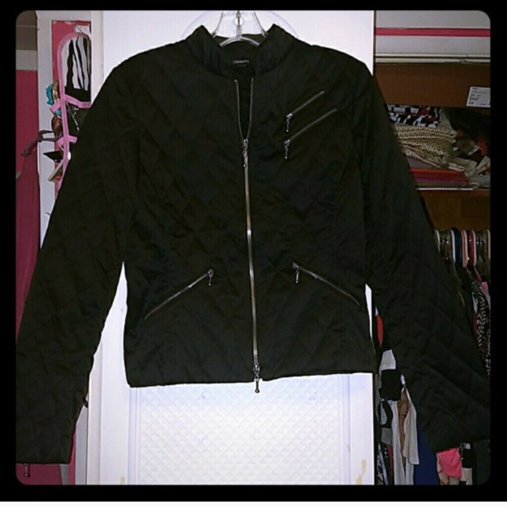 Black Zip Express Bomber Jacket♠️